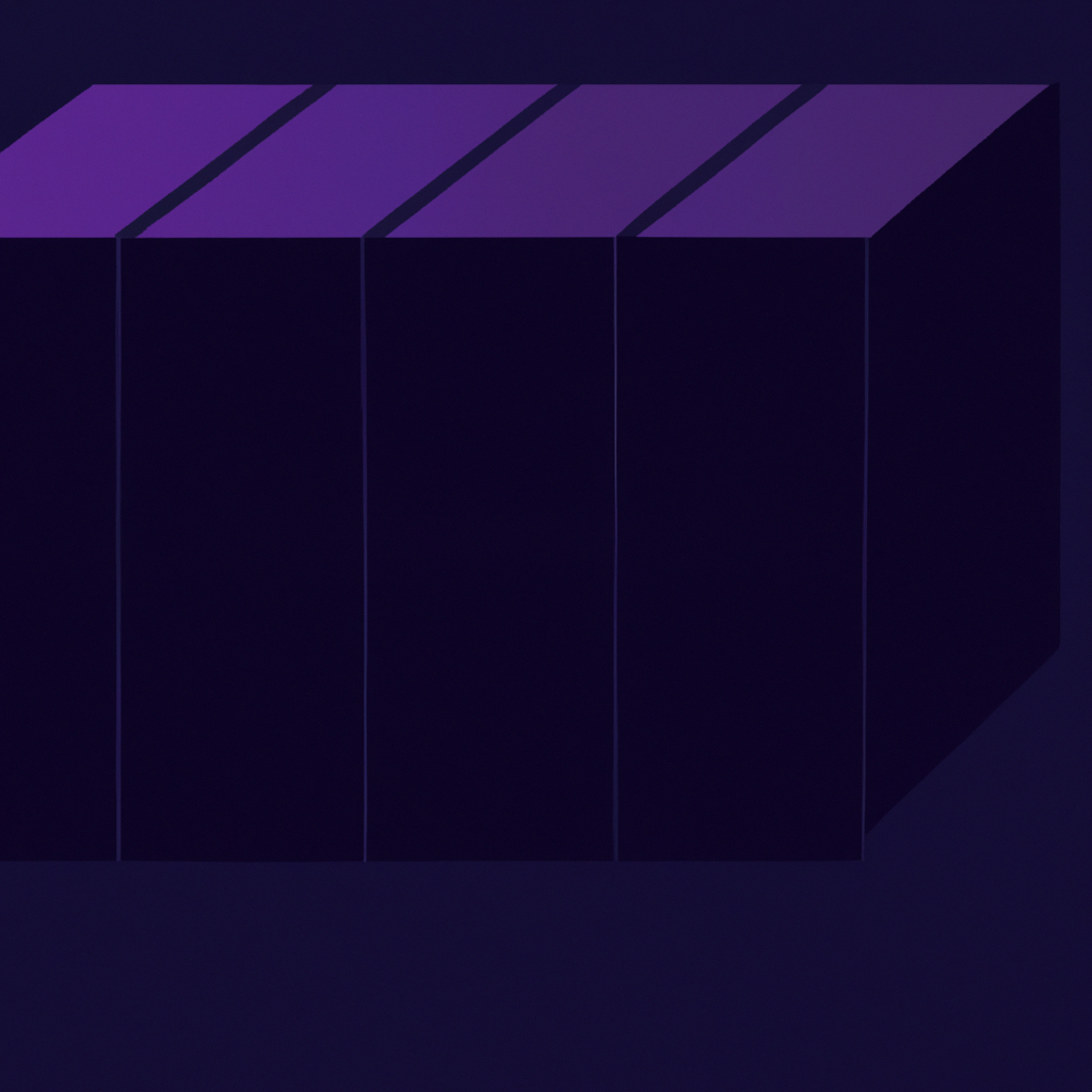 Minimal empty box illustration in blue and purple palette