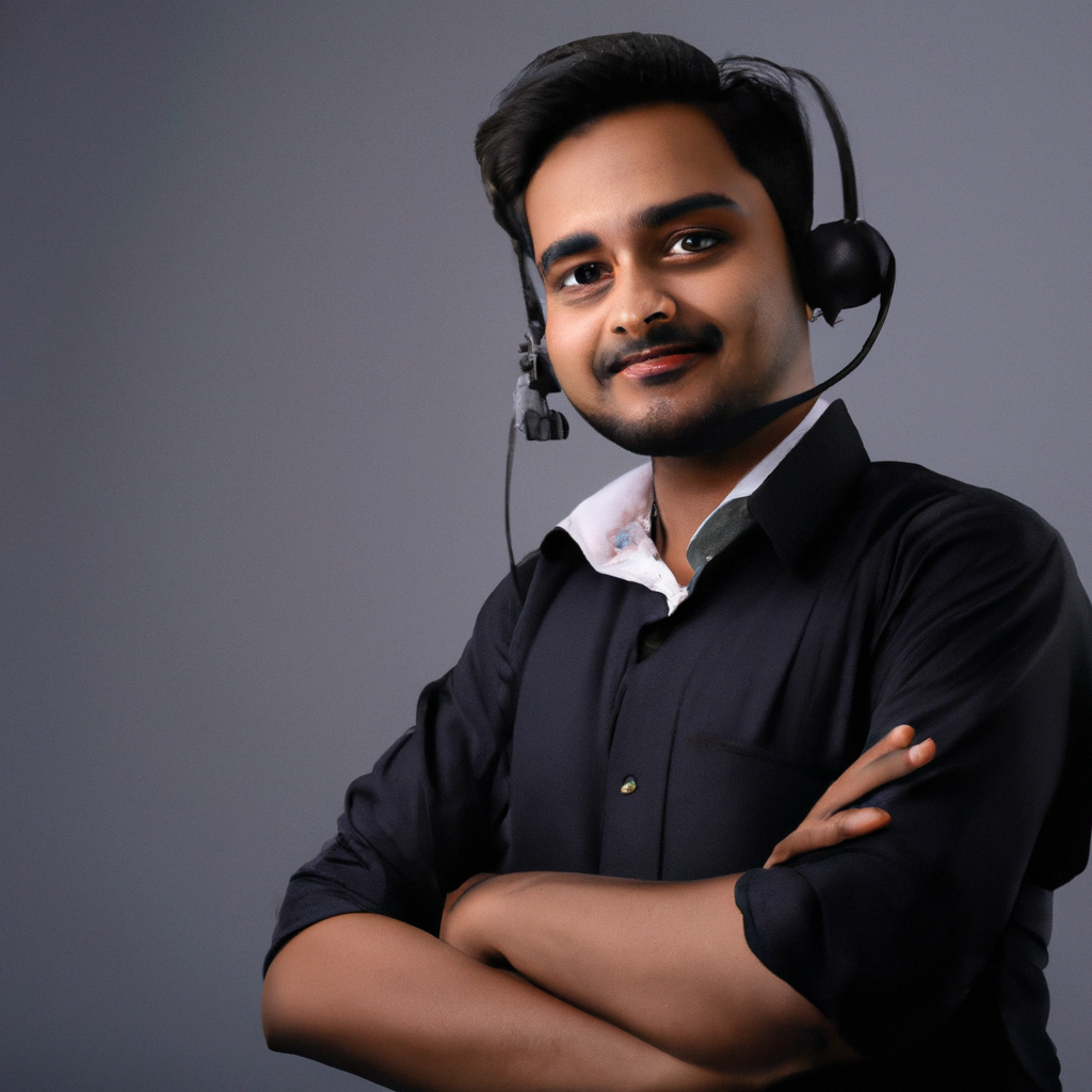 Support team agent with headset ready to help